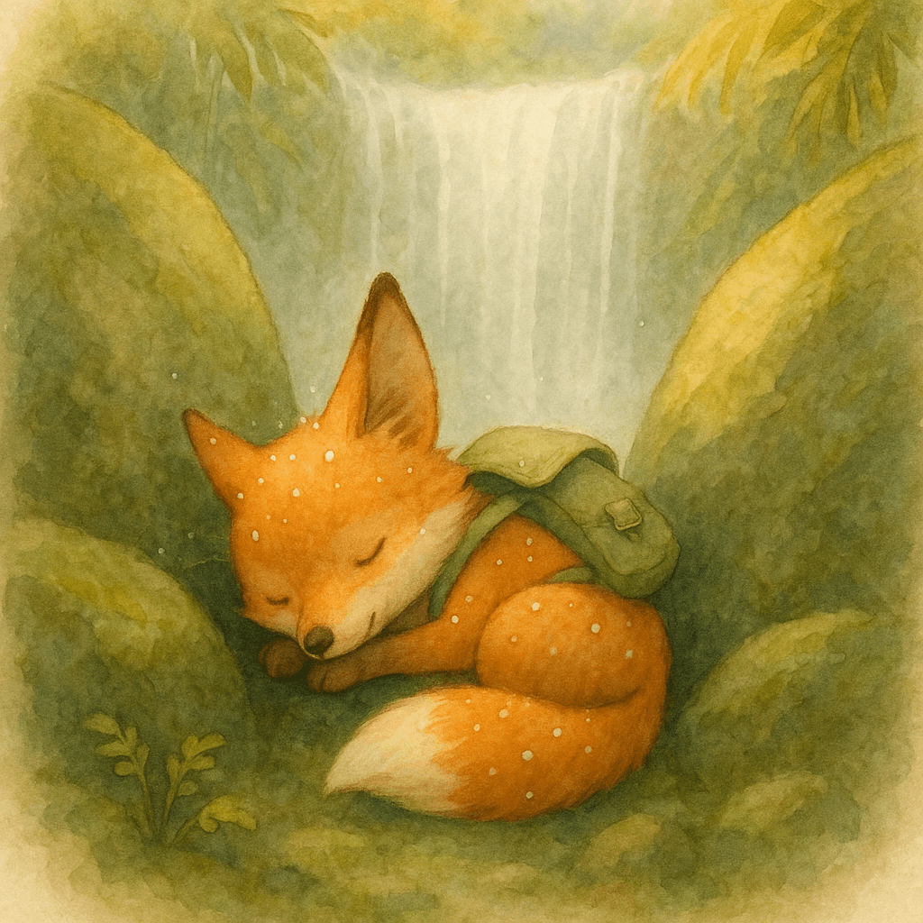 An illustration from Pip and the Waterfall Song